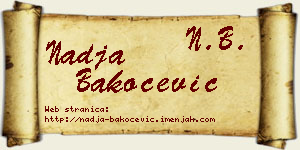Nadja Bakočević vizit kartica